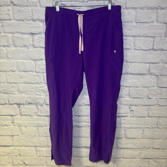 Women’s FIGS Yola Skinny Scrub Pants Digital Grape Size Large High Waisted - Picture 8 of 14